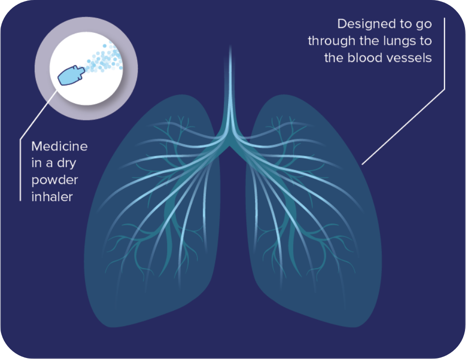 AV-101 dry powder inhaler lung diagram